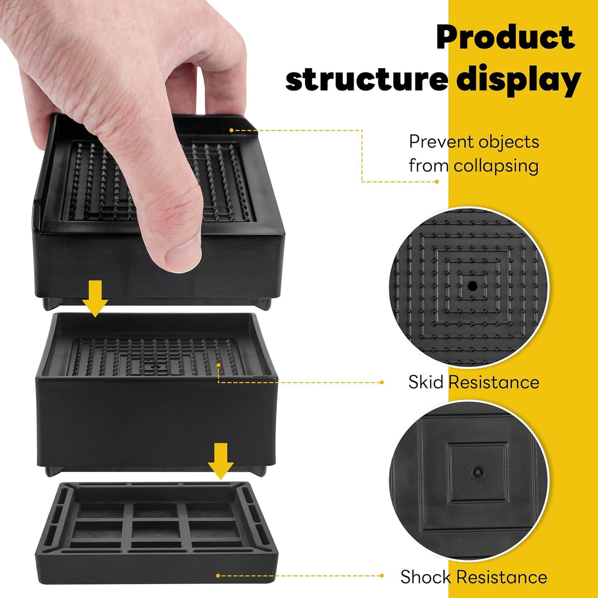 BTSD-home Adjustable Bed Risers 1 or 3 Inch