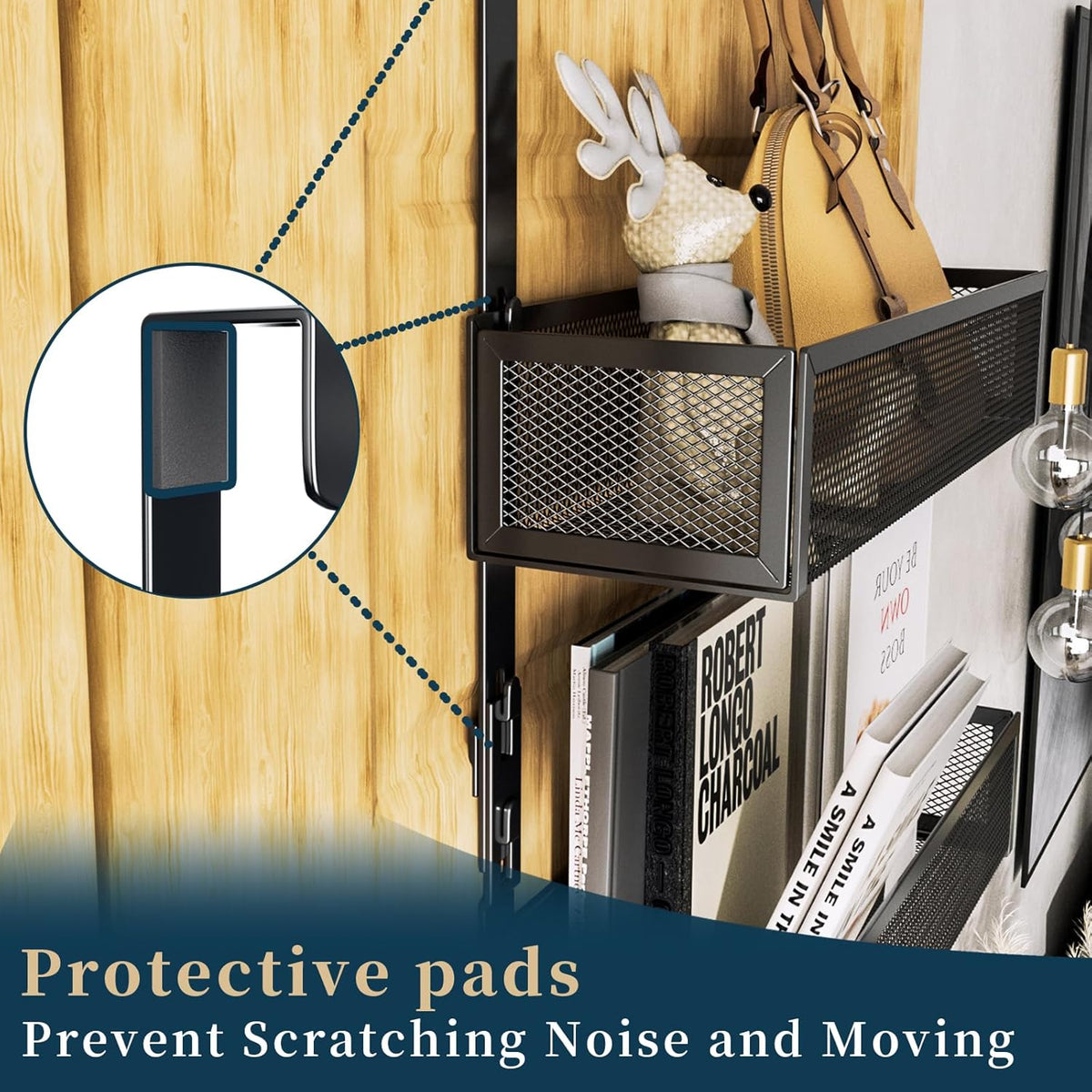Consumest Over The Door Hooks Organizer - 3 Tier Door Hanger with 9 Coat Hooks & 2 Mesh Basket, Back Storage Organizer Hanging Towels for Bathroom, Bedroom, Black