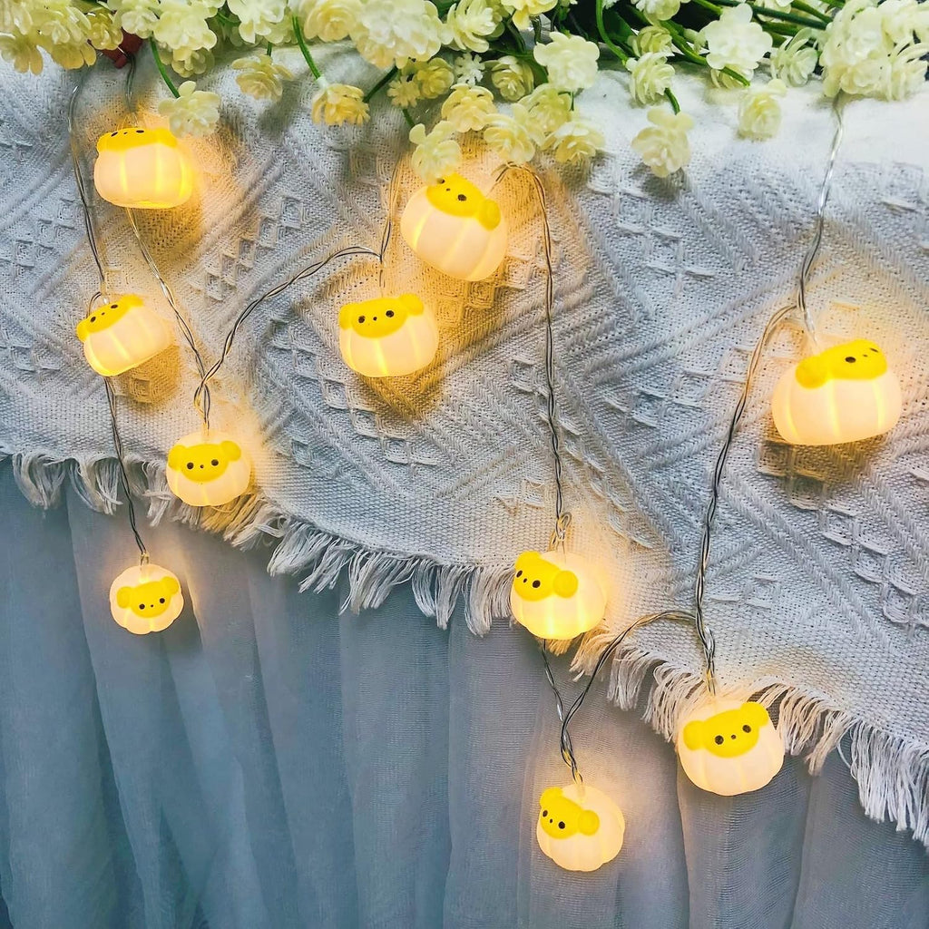 Cute Painted Sheep Night Light LED Sheep Ornaments String Lights Black Sheep Fairy Light Battery Powered Indoor Outdoor Party Decor Night Light (20LED, Dumpling Sheep)