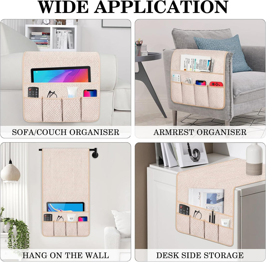 Remote Control Holder Couch Caddy, Armchair Caddy for Recliner 5 Pockets