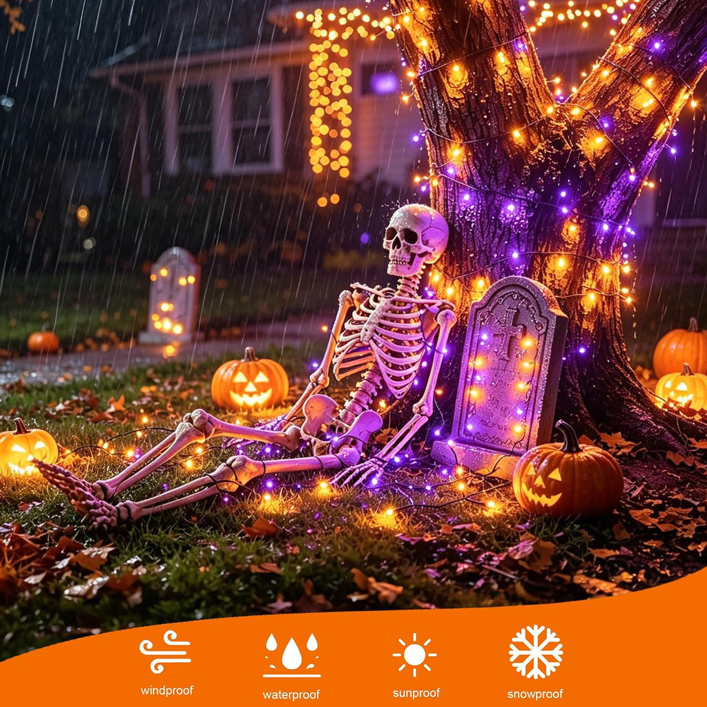 Dazzle Bright 4 Pack Battery Operated Halloween Lights, 16 FT String Lights