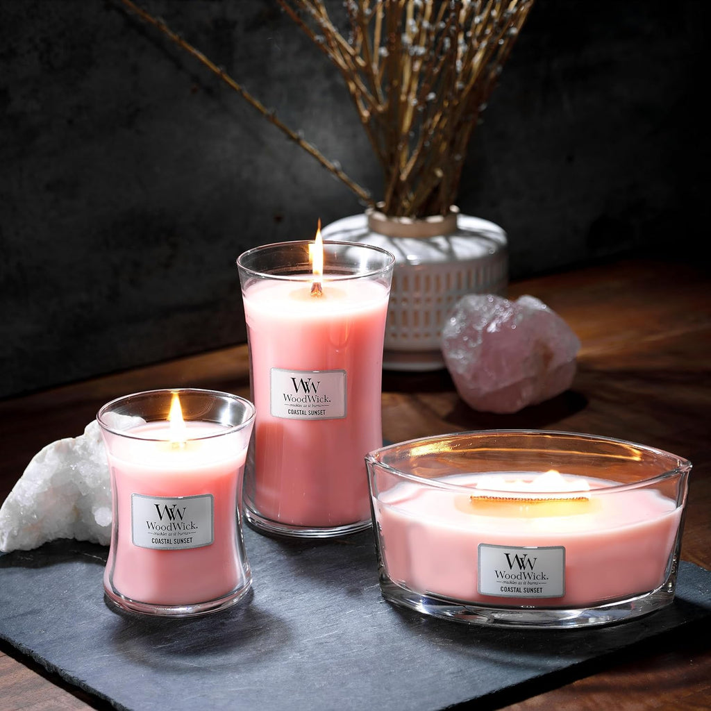 WoodWick Coastal Sunset Scented Candle, Crackling Wick, 9.7oz