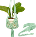 2 Pack Macrame Plant Hangers, 33-Inch Cotton Rope Hanging Planters with Diamond Design, Boho Home Decor for Indoor and Outdoor Use, Green