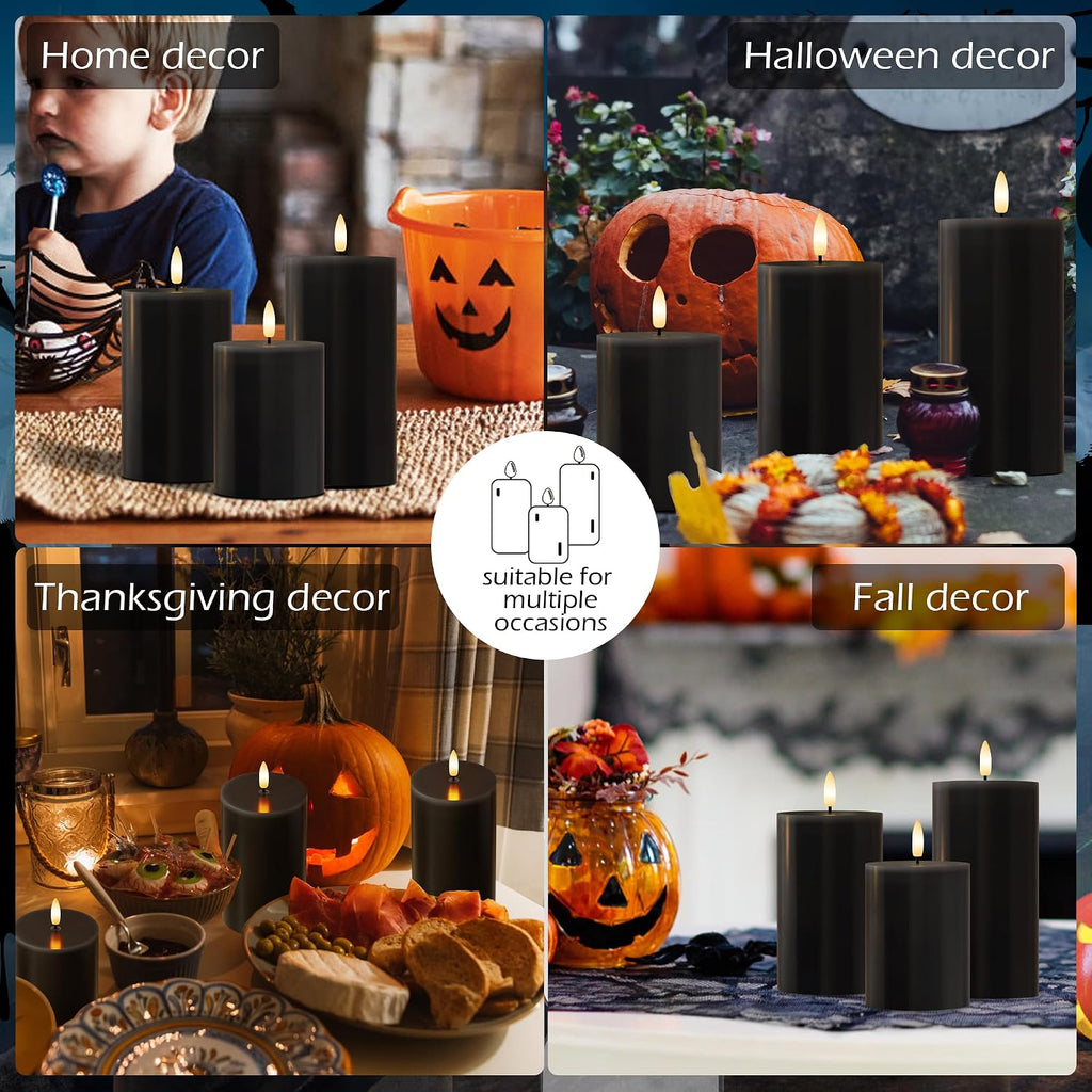 Halloween Flameless Candles with Remote, Battery Operated Candles