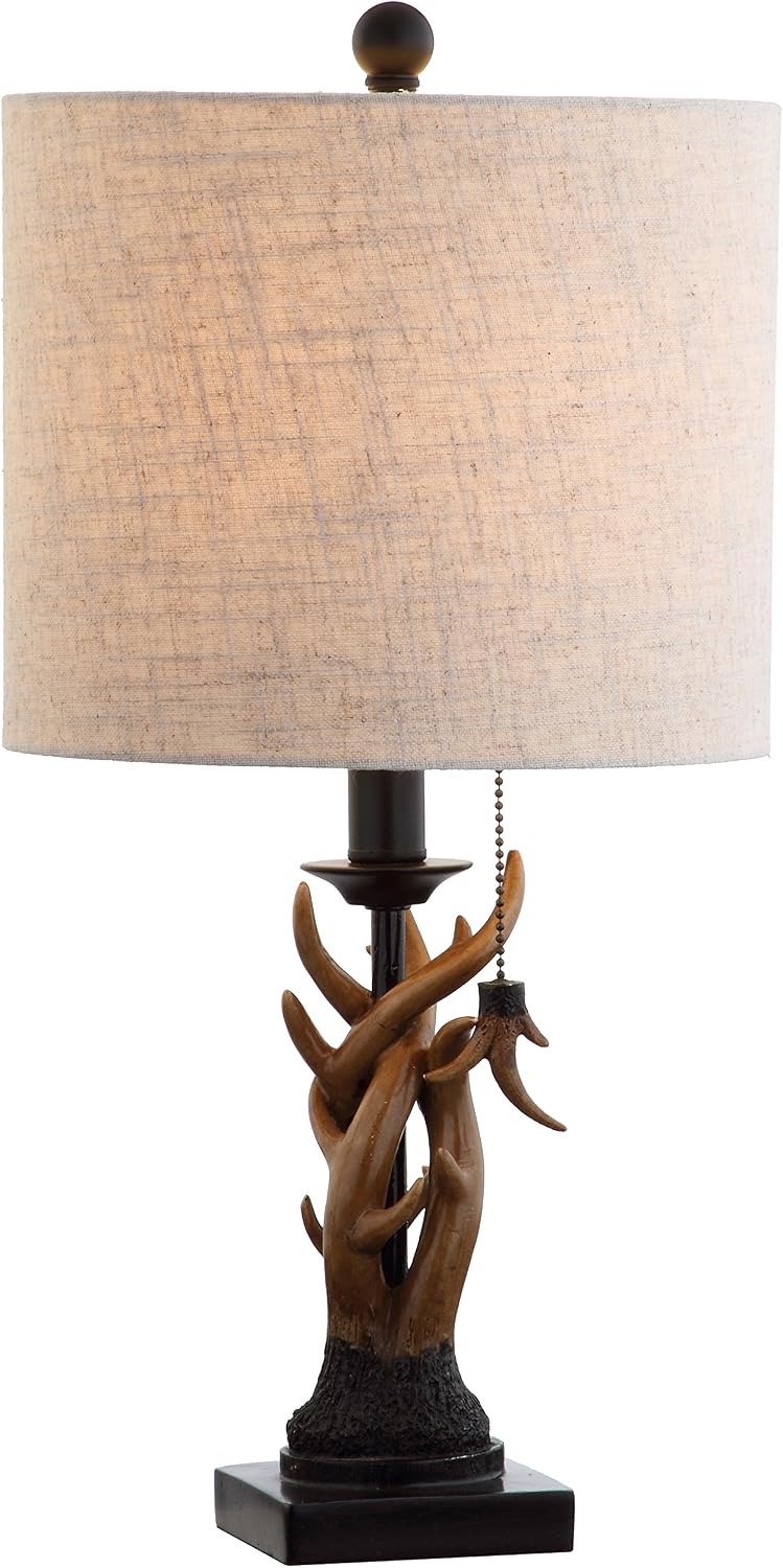 JONATHAN Y Gaston Rustic Faux Antler Resin Table Lamp 20.5", Brown