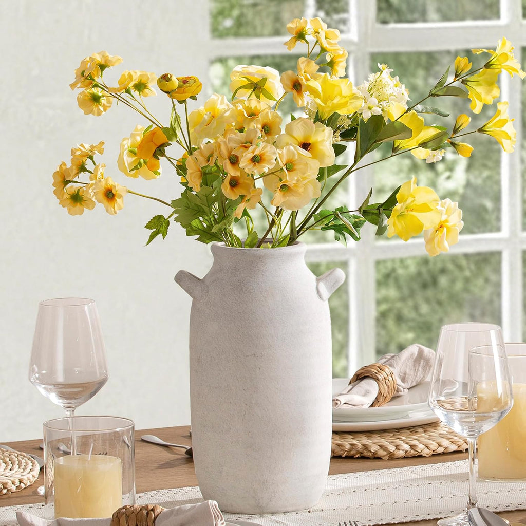 Vanselia Ceramic Flower Vase Home Decor Living Room Table Vase (12" Rustic)