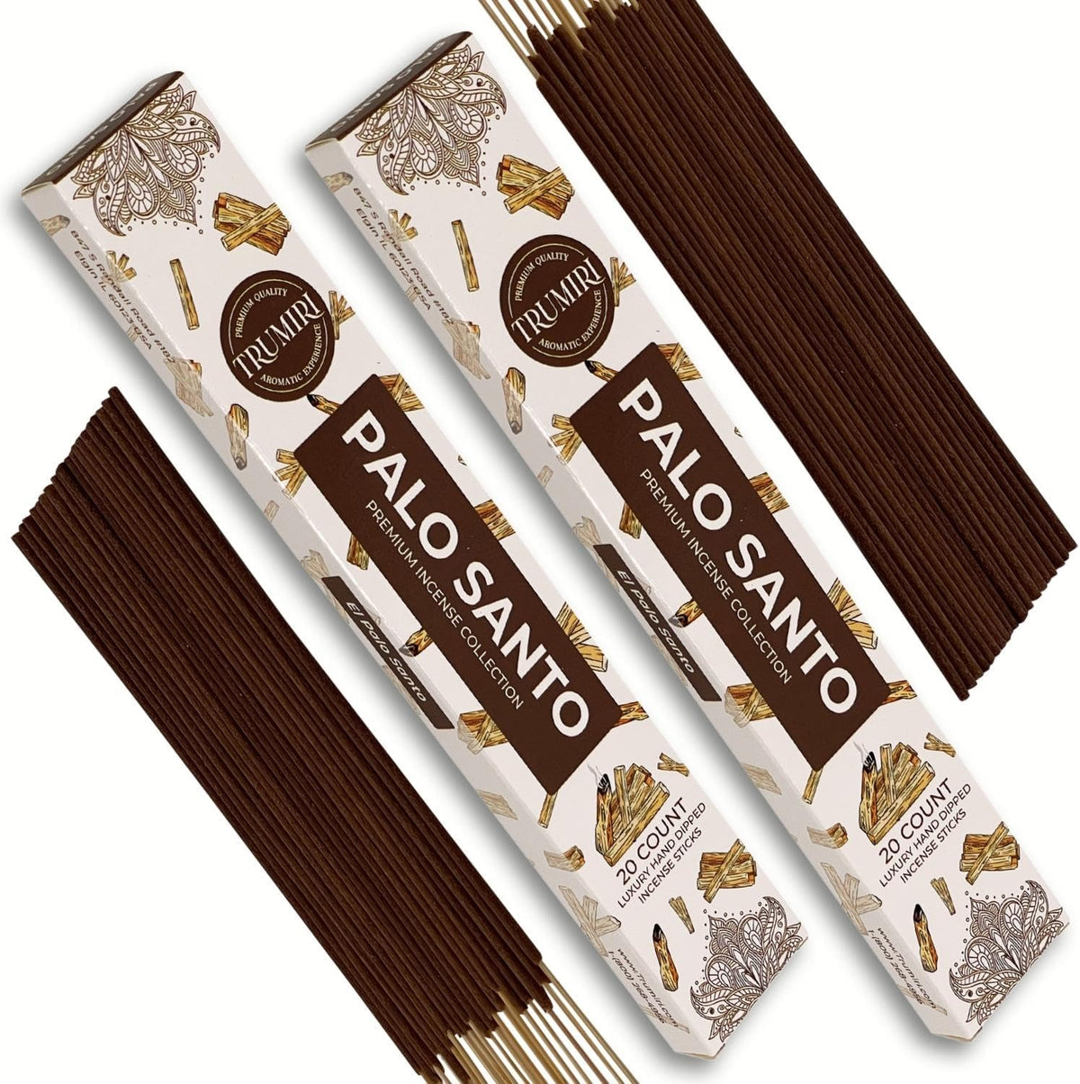 Palo Santo Incense Sticks - Incienso de Palo Santo - Total 40 Insence-Sticks - Dual Pack of 20 Insense - Inciensos - Inscents - Natural Non Toxic Ingredients - Incents - Incence