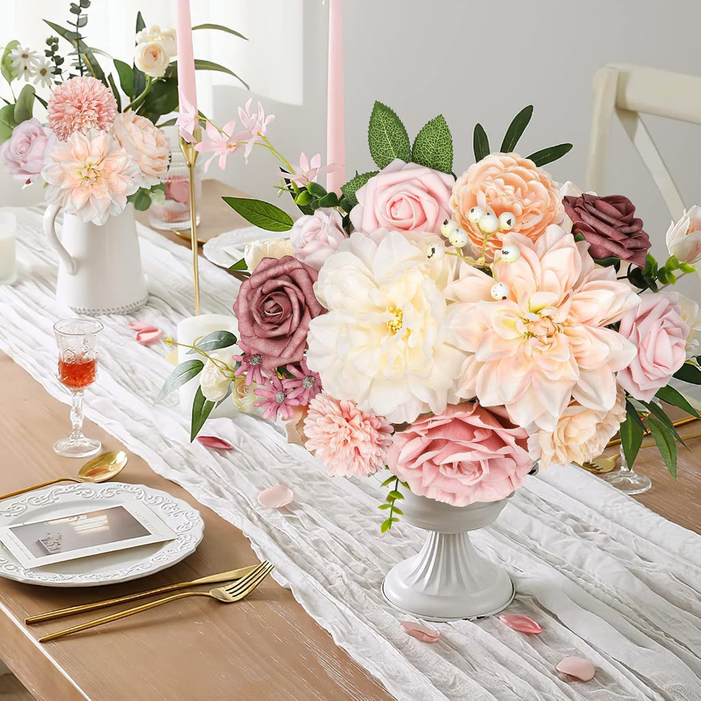 AmyHomie Artificial Flowers Combo, Silk Rose w/Stem for Wedding Home Decor