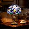 8'' Stained Glass Table Lamp, Vintage Desk Bedside Night Light