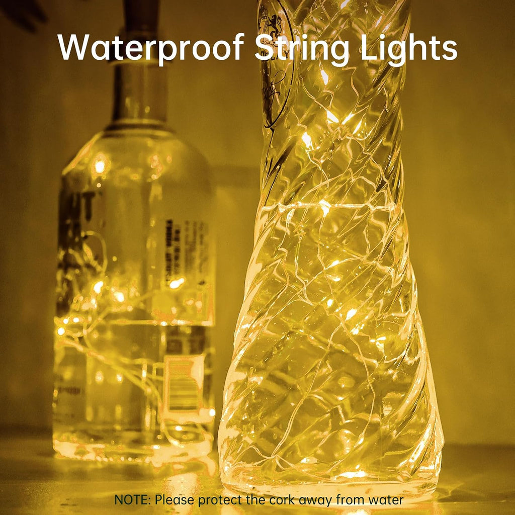 Aluan Wine Bottle Lights with Cork 10Pack 20LED Mini Fairy Christmas Lights