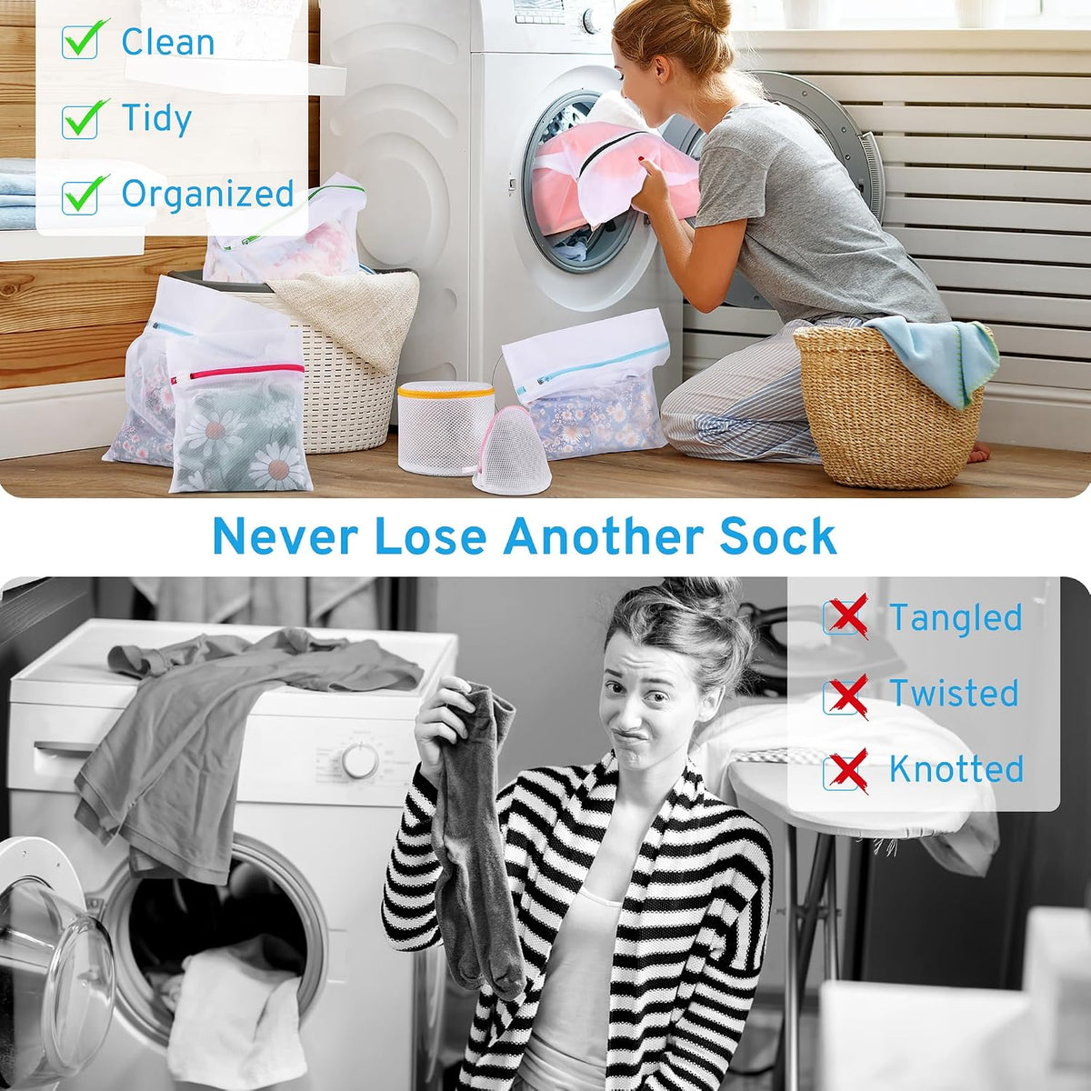 7Pcs Mesh Laundry Bags for Delicates, lingerie bags for washing delicates