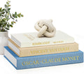 JARLINK Aesthetic Decorative Books, Set of 3 Linen Faux Book Boxes, Blue