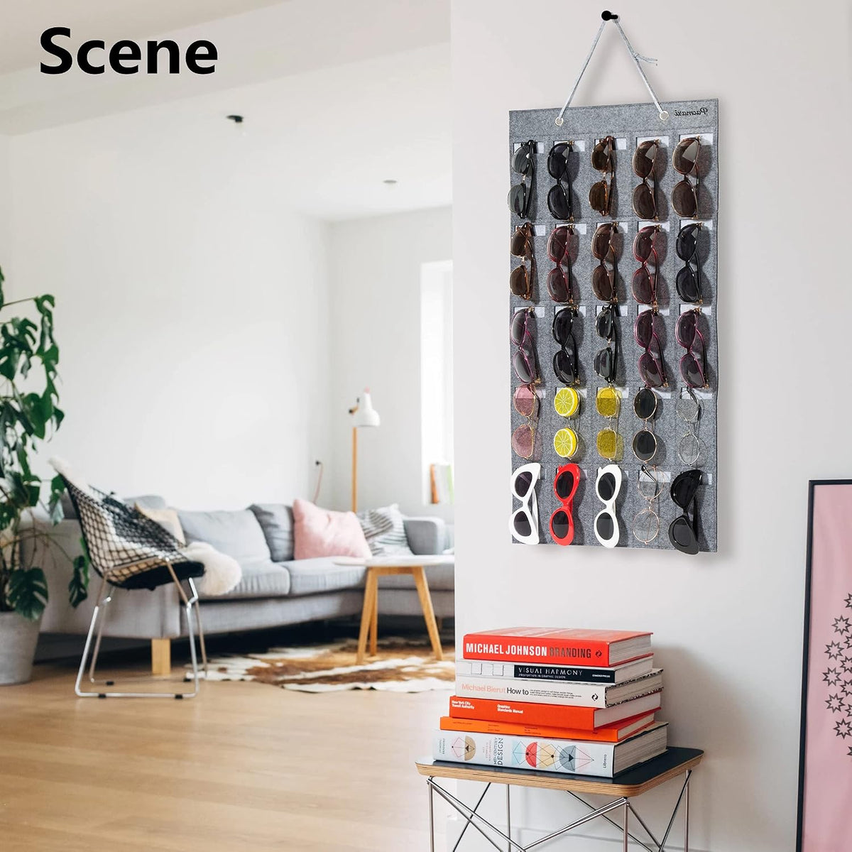 PACMAXI Wall Mounted Sunglasses Storage Organizer Sunglasses Display