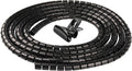 Cable Sleeve Organizer 10FT Coiled Tube Sleeve Cable Management Sleeve for Home Office PC TV Black