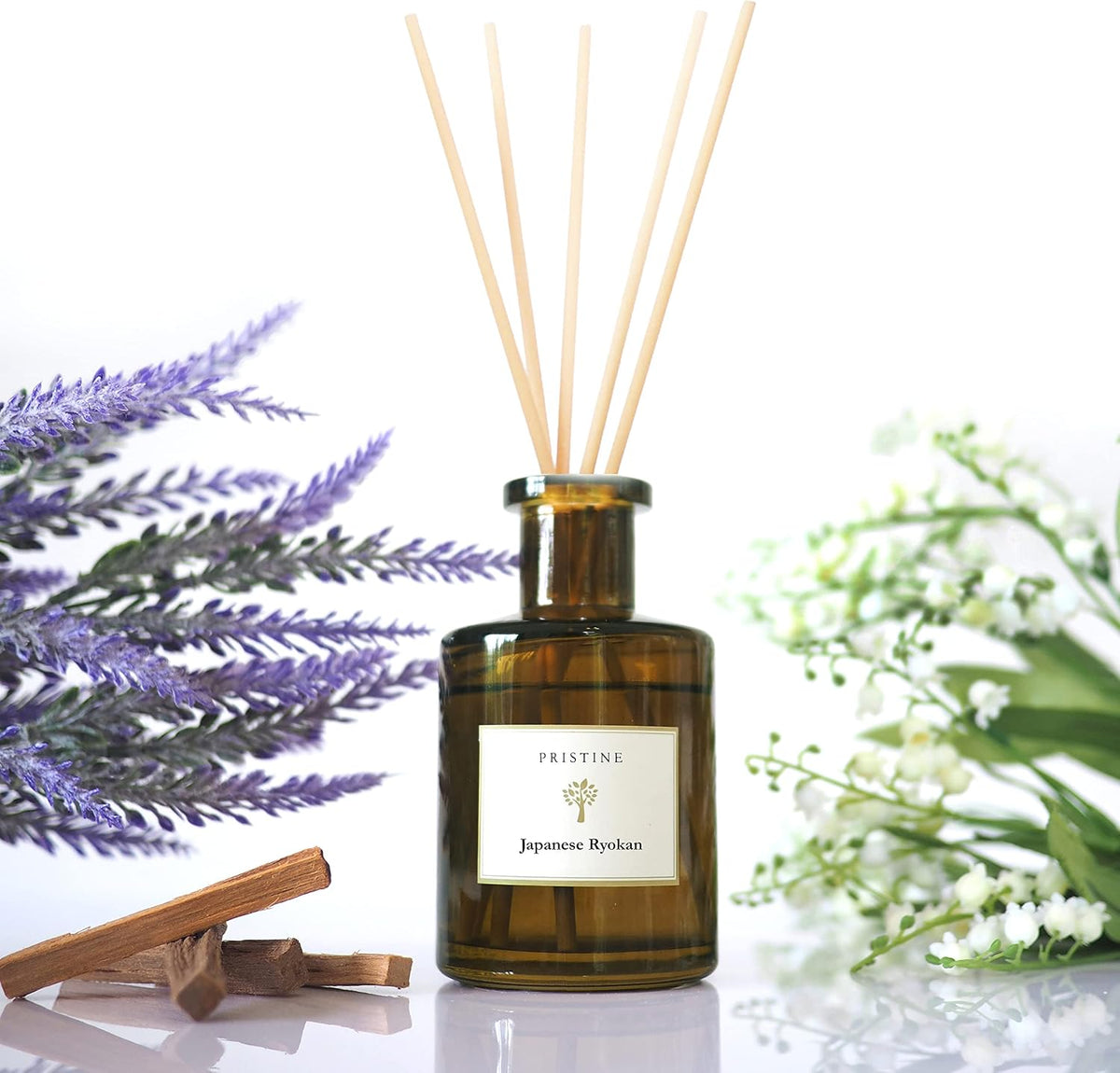 PRISTINE Japanese Ryokan Reed Diffuser for Home | Fresh Lavender, Moroccan Amber Reed Diffuser Set, Oil Diffuser & Reed Diffuser Sticks- Home & Office Decor-Fragrance Gift