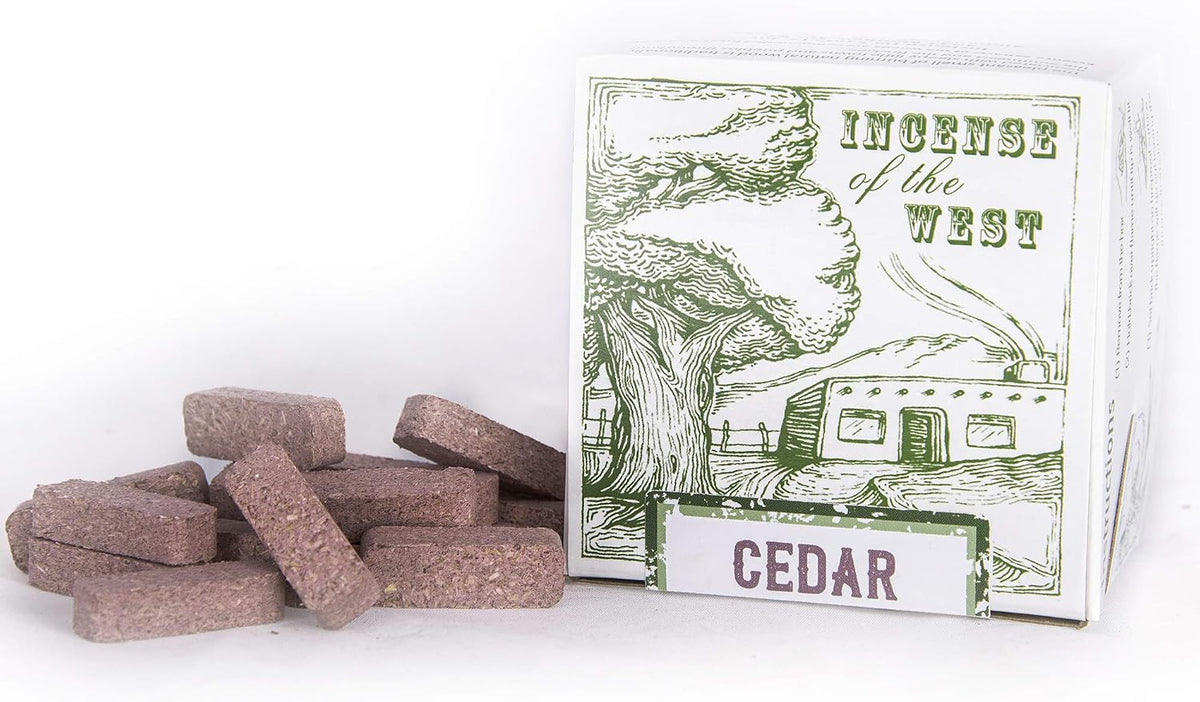 Incienso de Santa Fe - Cedar Natural Wood Incense Bricks Without Holder, 40 Count - Made in the USA