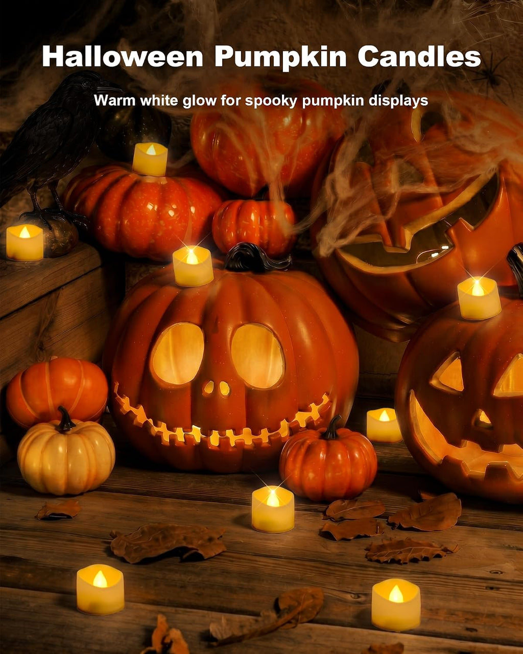 Homemory 48-Pack Novelty Flickering Flameless Tea Light Candles, 200+ Hours