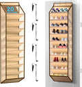 Kotkn 10 Tier Over The Door Organizer - Heavy Duty Hanging Storage Rack with Sturdy Oxford Fabric, Holds 20+ Pairs of Footwear, Boots & Sneakers, Saves 50% Closet Space(Beige)