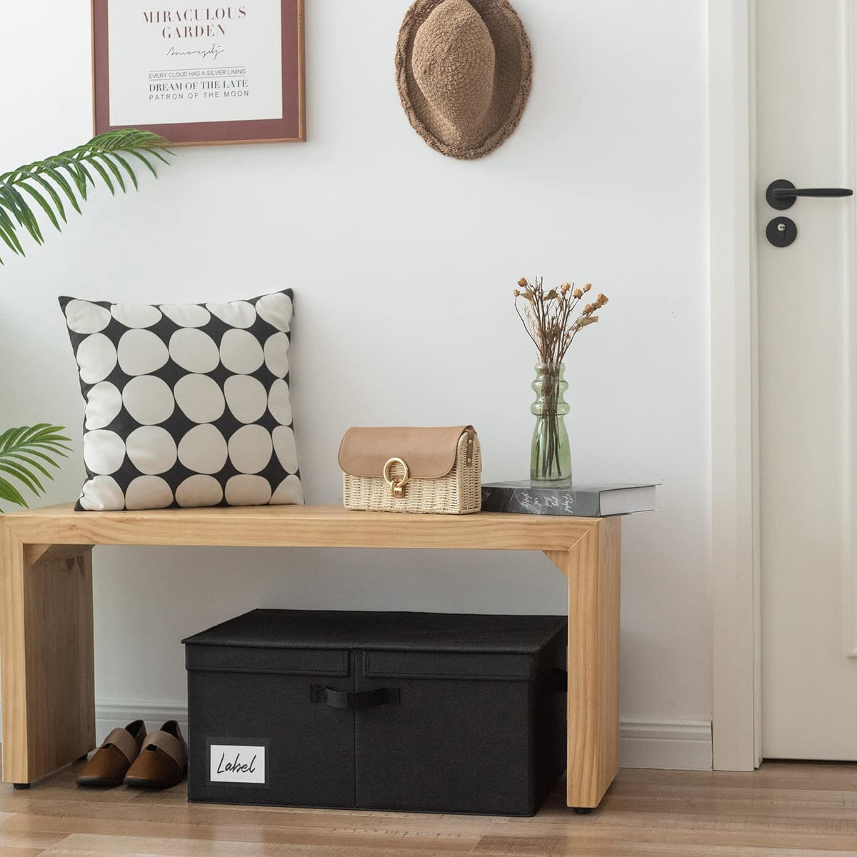 GRANNY SAYS Extra Large Storage Bins with Lids, Closet Bins, Black