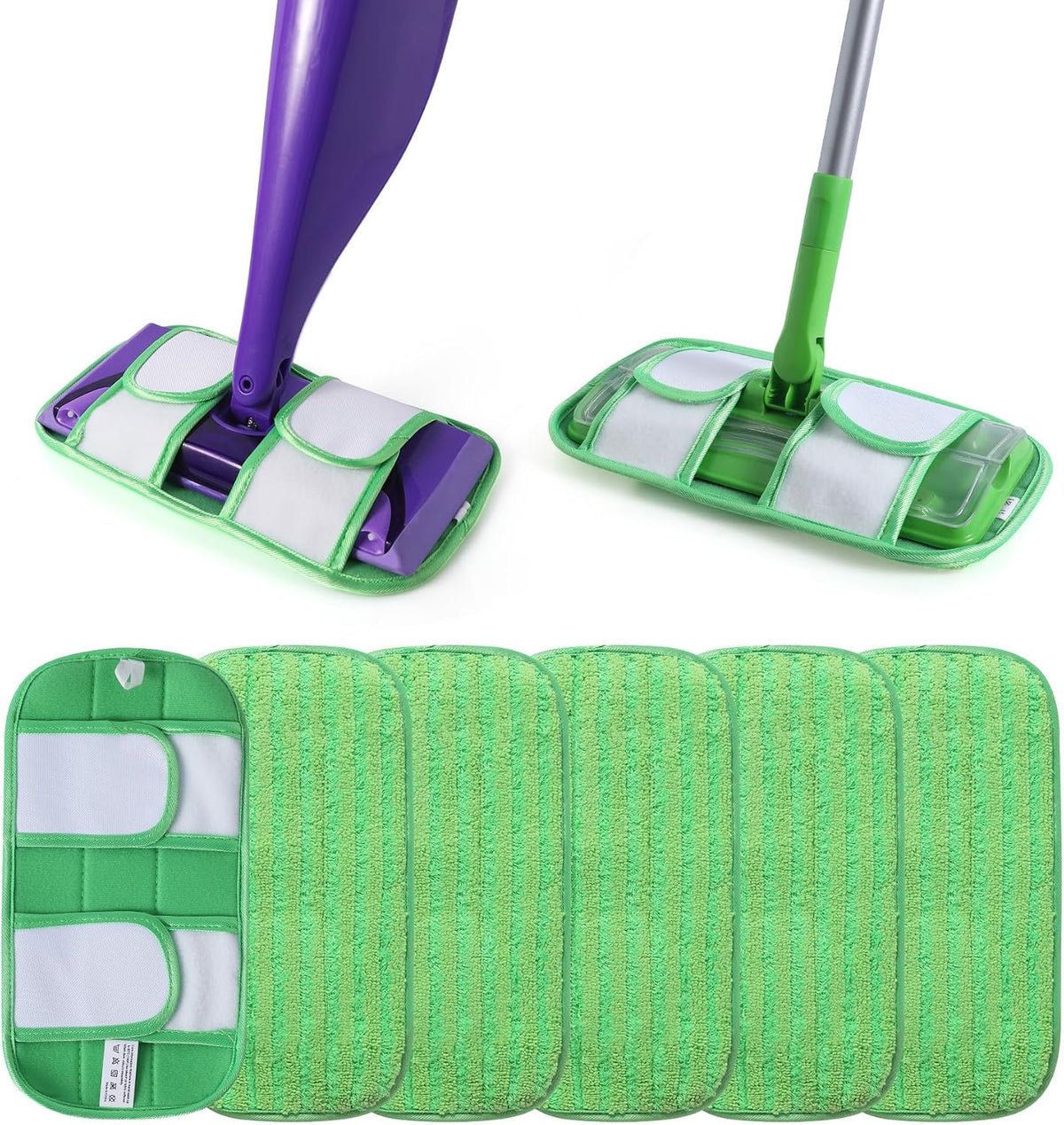 6 Pack Reusable Mop Pads for Swiffer Sweeper and WetJet Mops