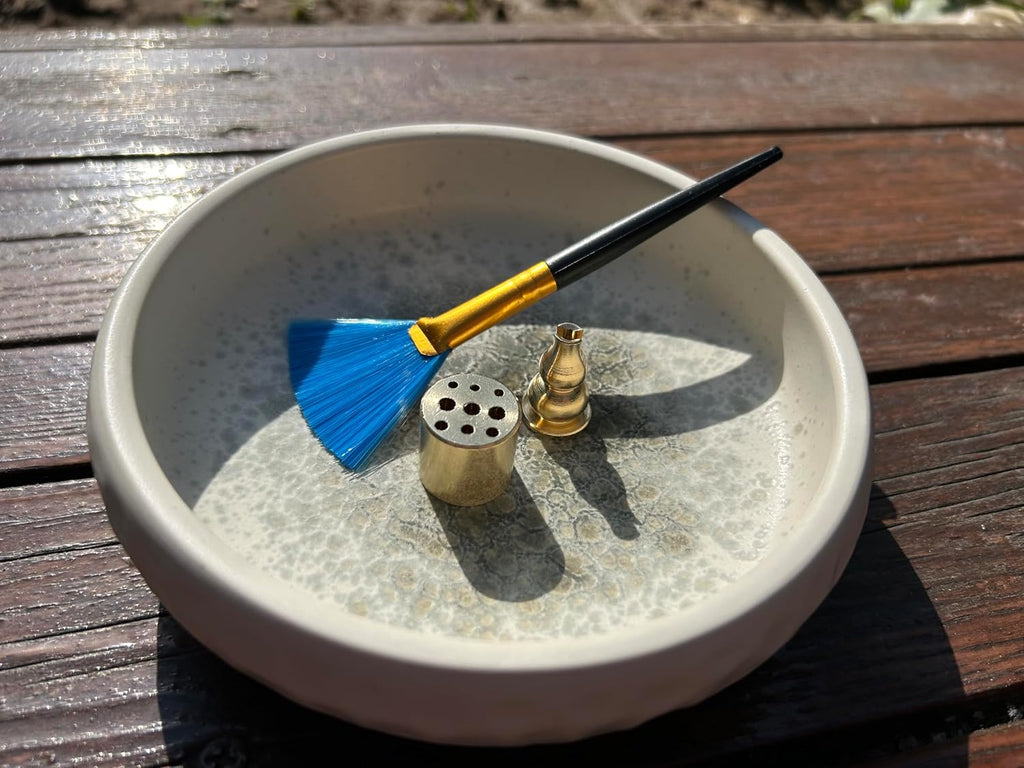 6 Inch Japanese Incense Holder for Stick,Ceramic Handmade White