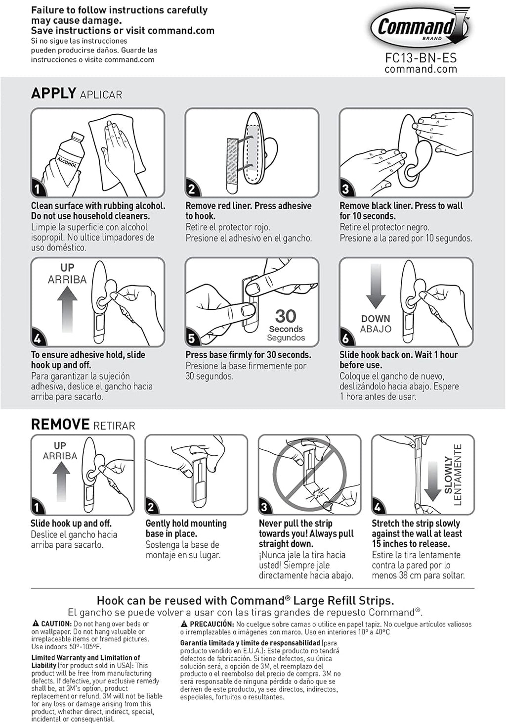 Command Forever Classic Large Metal Hooks, Damage Free Decorating, 2 Hooks