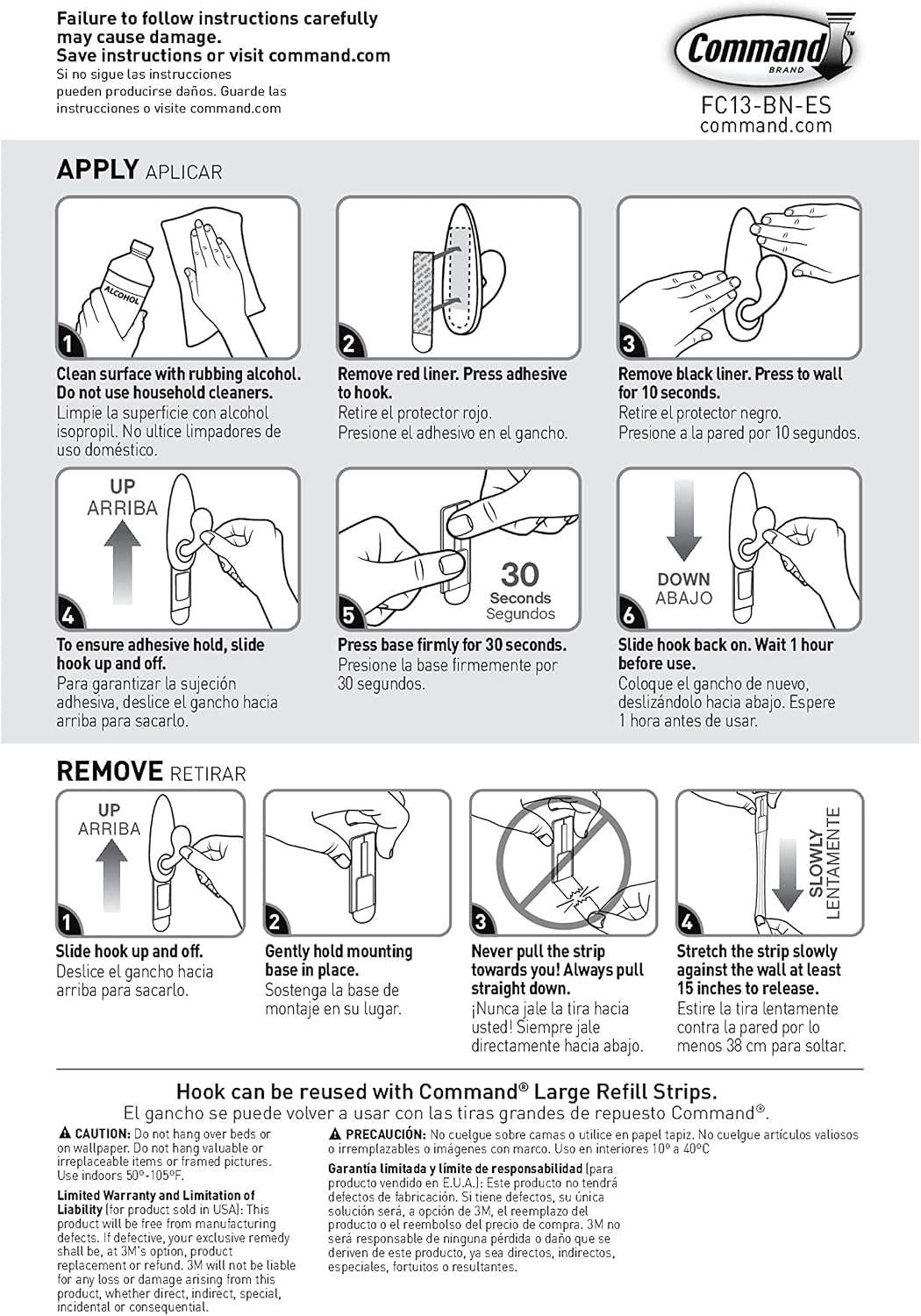 Command Forever Classic Large Metal Hooks, Damage Free Decorating, 2 Hooks