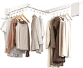 Wall Mounted Collapsible Clothes Drying Rack, Space-Saving Laundry Drying Rack Clothing Hanger, Durable Foldable Design Extends Left, Right & Up for Upgraded Versatility
