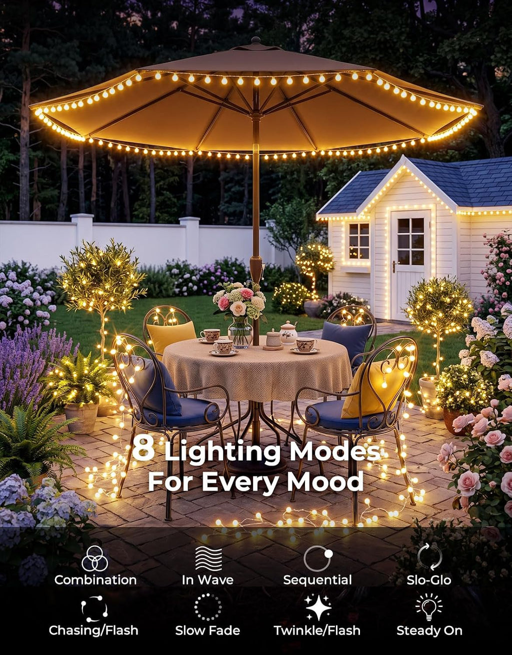 LitHome 66FT Globe String Lights for Indoor Bedroom Connectable, Warm White
