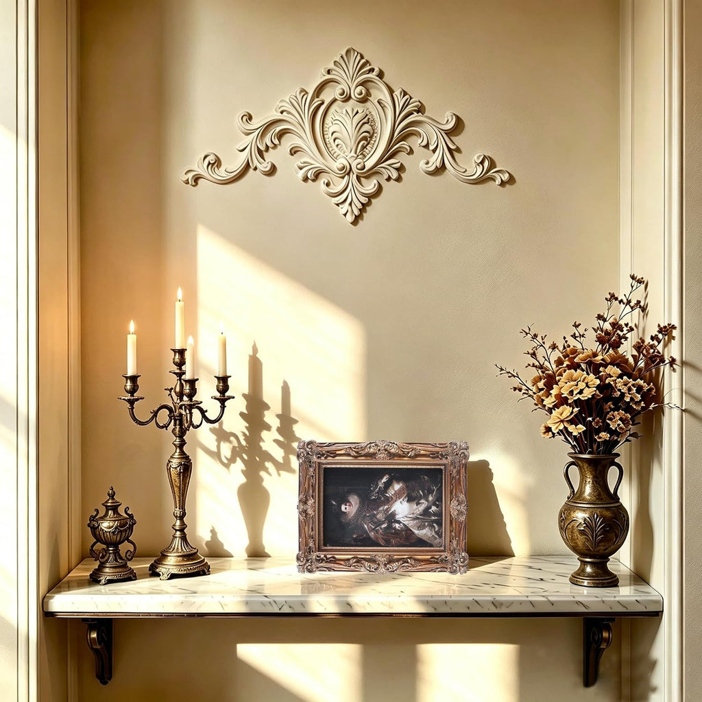 5x7 Vintage Picture Frames Ornate Bronze Antique Picture Frames 5x7 photo frame with Front Glass for Wall Hanging and Tabletop Unique Home Decor Wall Decor Living Room Victorian Style
