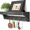 Rebee Vision Key Holder Wall Mount with 5 Hooks for Home Decor, Old Black