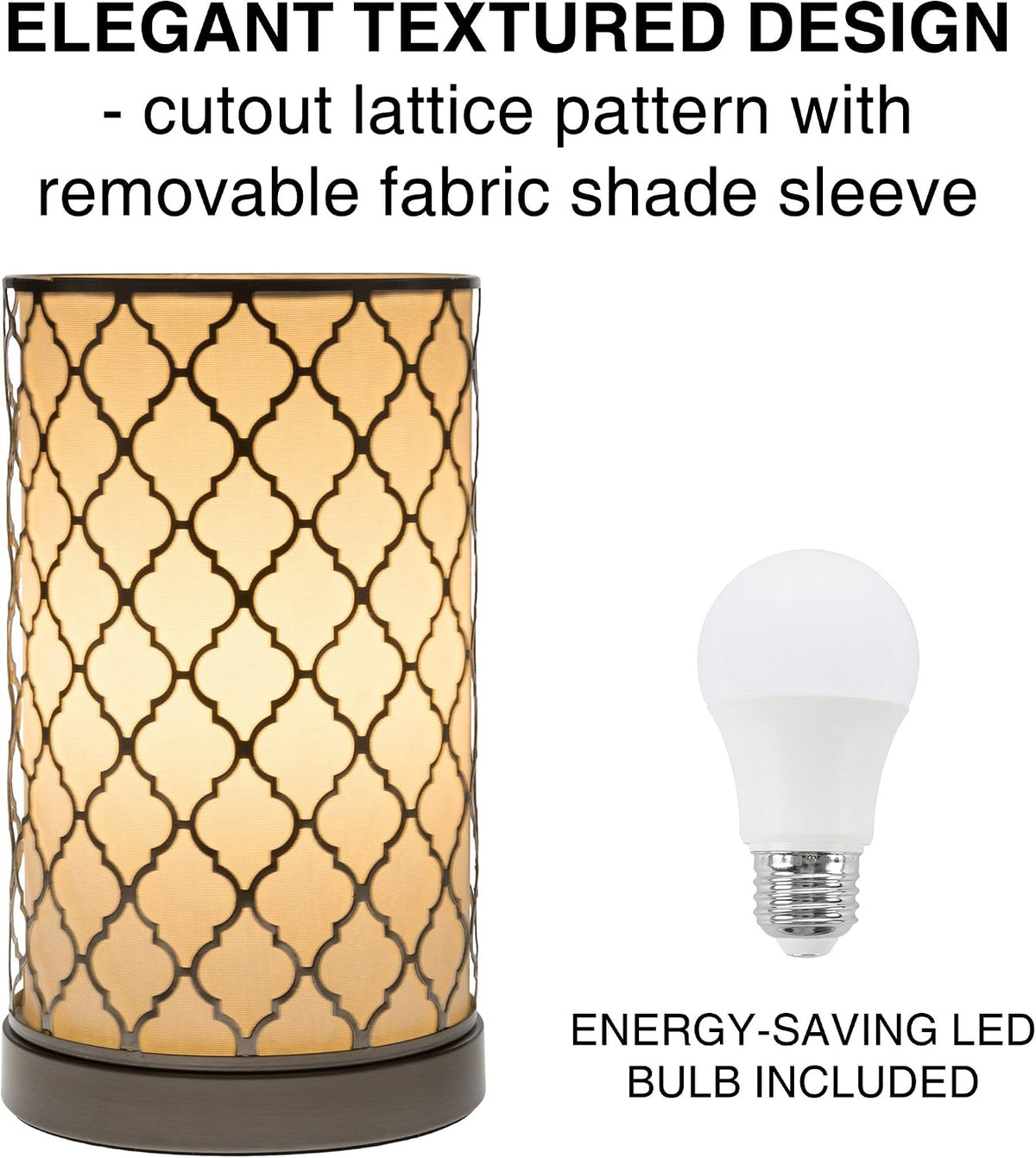 Lavish Home Uplight LED Table Lamp, Brushed Silver, 6.25” x 11.5”