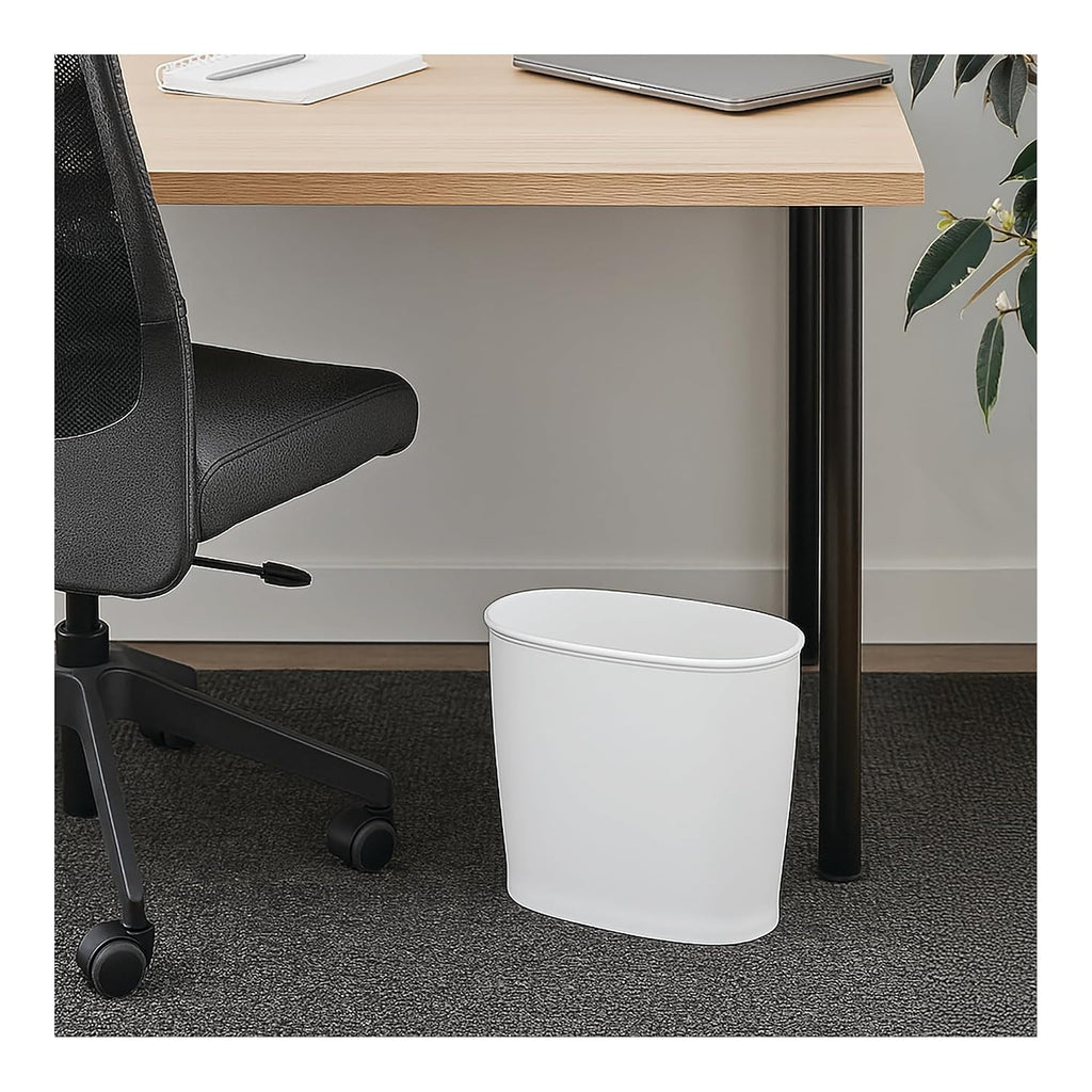 iDesign Slim Plastic Bathroom Trash Can, 2-Pack, White