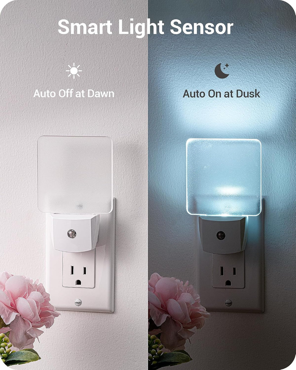 DEWENWILS Night Lights Plug into Wall, Plug in LED Night Lights 4 Pack