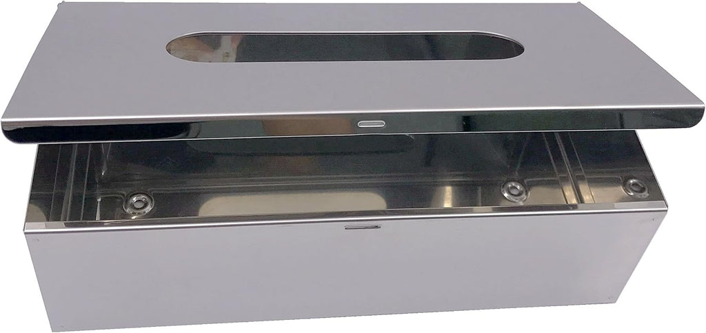 M2cbridge Metal Facial Tissue Box Cover Holder Lay On Wall Mounted, Mirror Polishing 18/8 Stainless Steel (Rectangle)