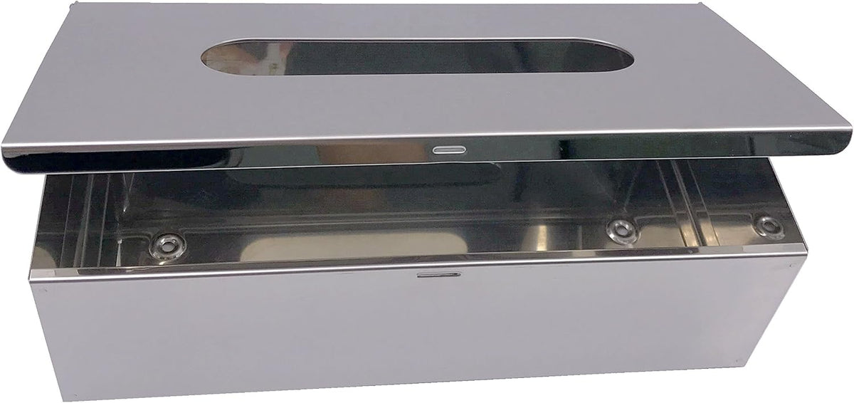M2cbridge Metal Facial Tissue Box Cover Holder Lay On Wall Mounted, Mirror Polishing 18/8 Stainless Steel (Rectangle)