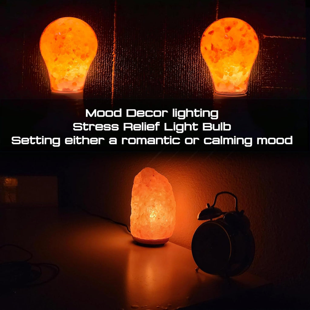 Dimmable Himalayan Salt Lamp Light Bulbs,A60 Amber Light Bulb 2200K, 2Pack