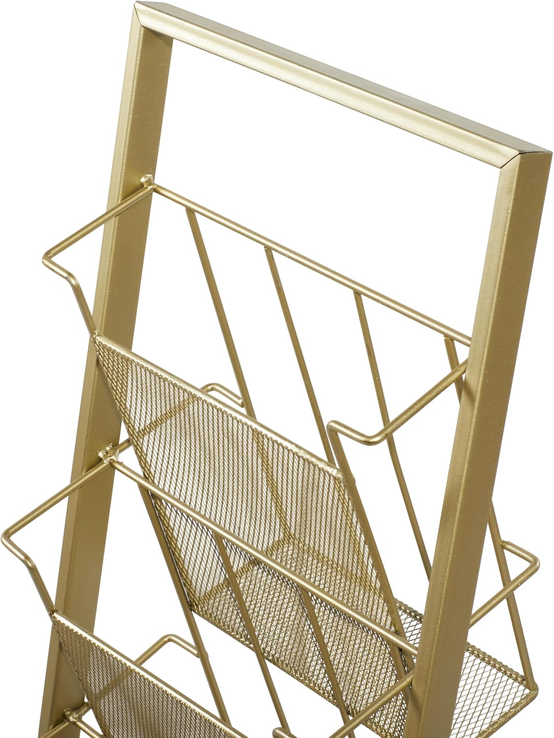 Deco 79 Contemporary Metal Rectangle Magazine Holder, 12" x 10" x 34", Gold