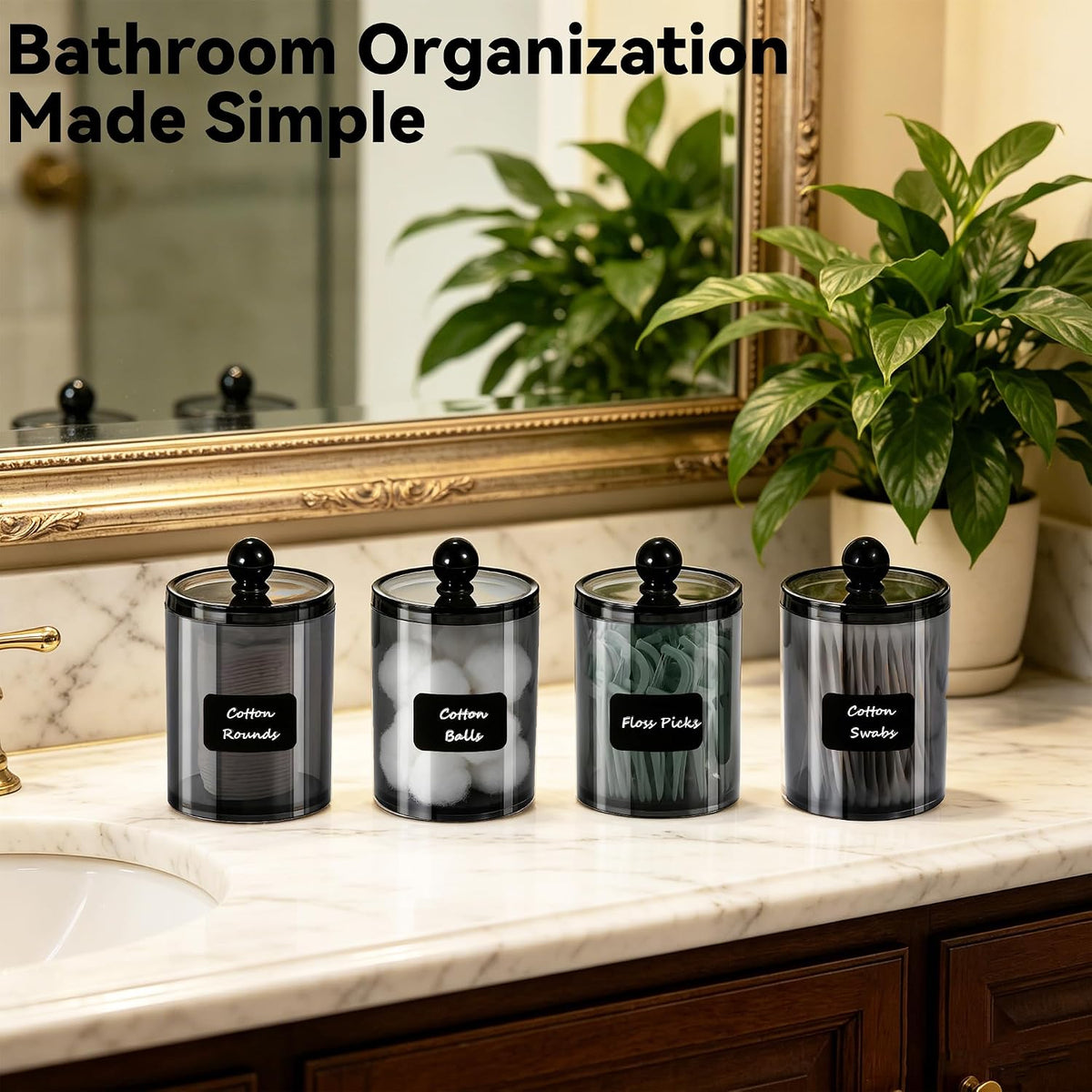 4 Pack 10 oz Cotton Round Holder Dispenser Set
