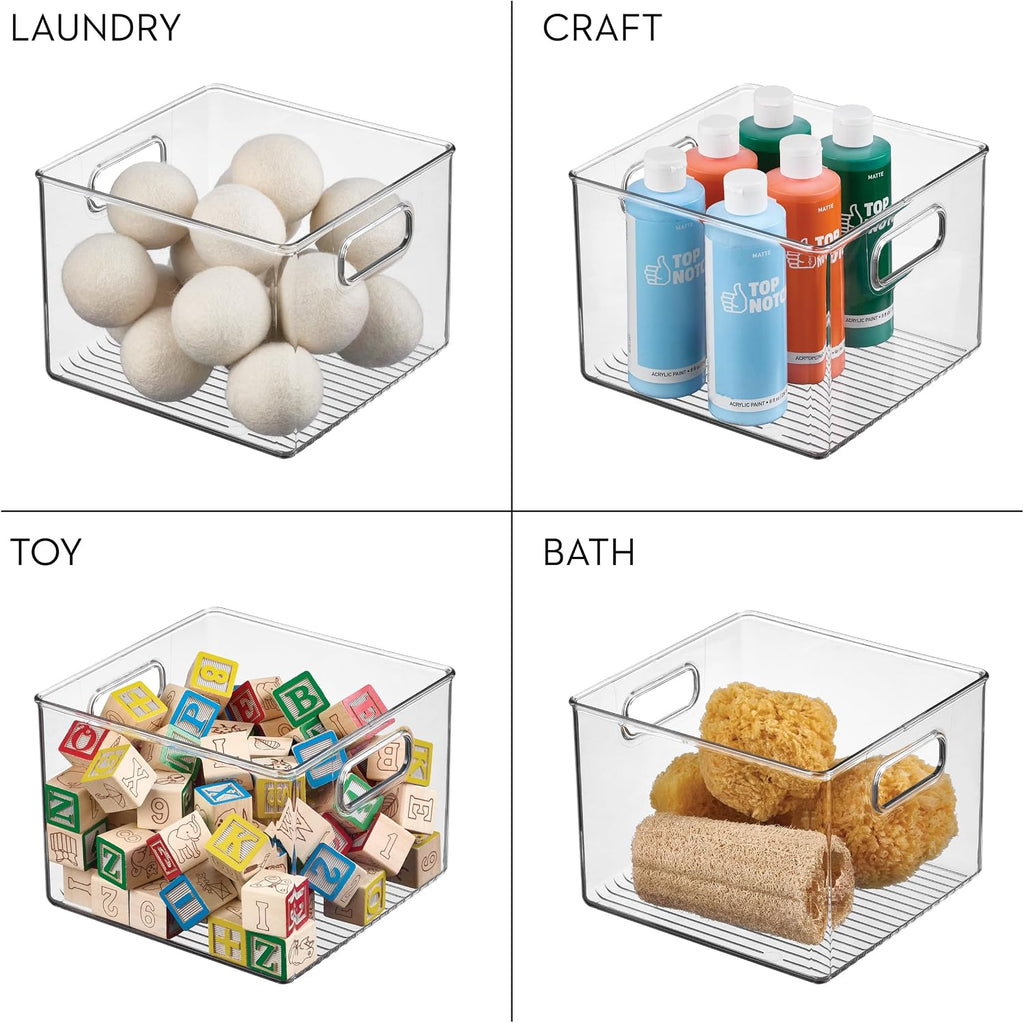 iDesign Pantry Storage Bin with Handles for Kitchen Cabinets or Fridge - Set of 2 - Clear - Made in USA