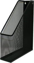 YBM HOME Wall Magazine Holder and Desk Organizer Rack Keeps Up to 20 Magazines Upright, Steel Mesh Magazine Desk Organizer and File Storage for Home and Office-Black