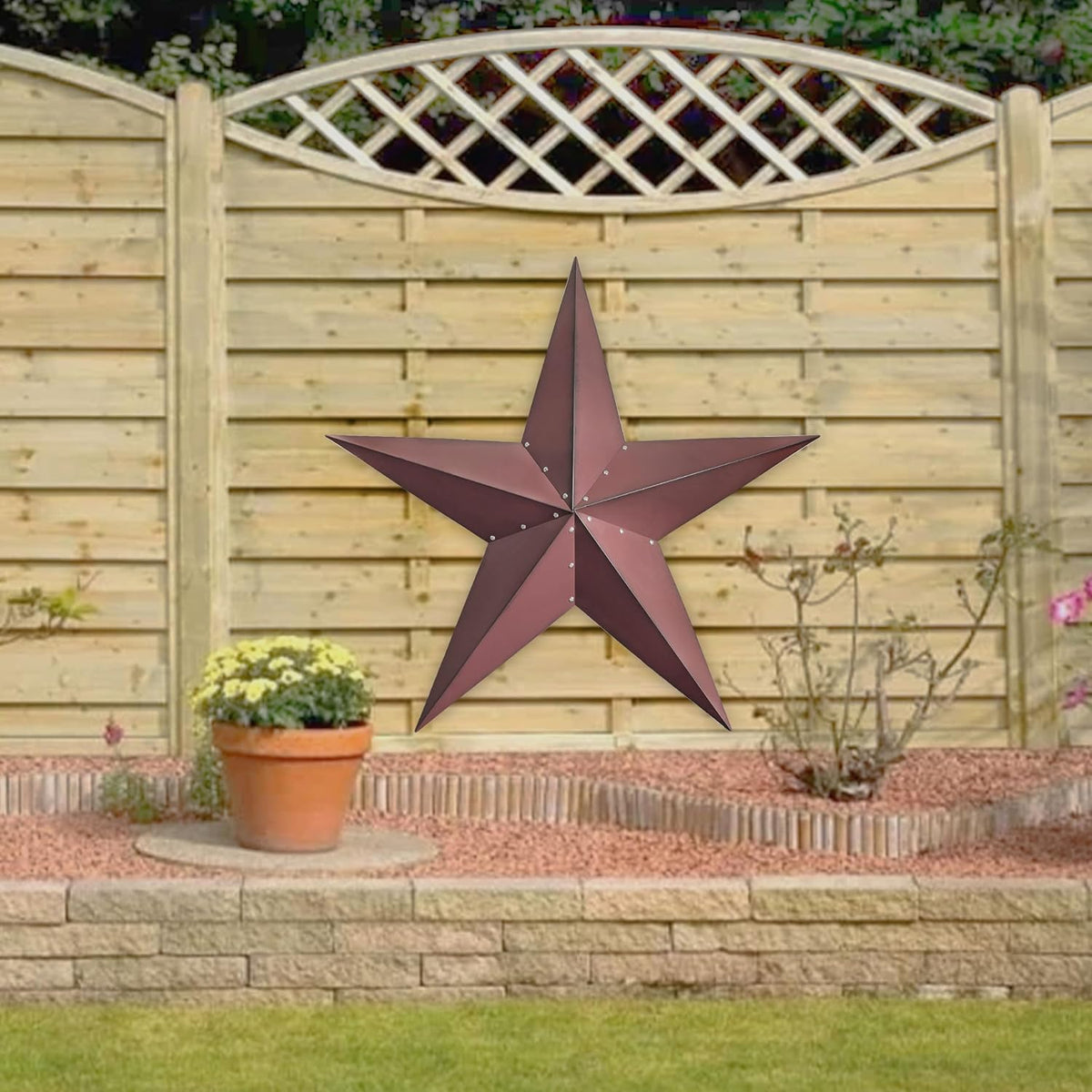 COOZZYHOUR 48Inch Large Metal Barn Star Outdoor Wall art Decor-Americana Exterior House Decor-Metal Star for Outside Texas Stars Art Rustic Vintage Western Country Home Farmhouse Decoration