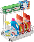 Under Sink Organizer 9" W X17 D, Pull Out Cabinet Organizer 2 Tier