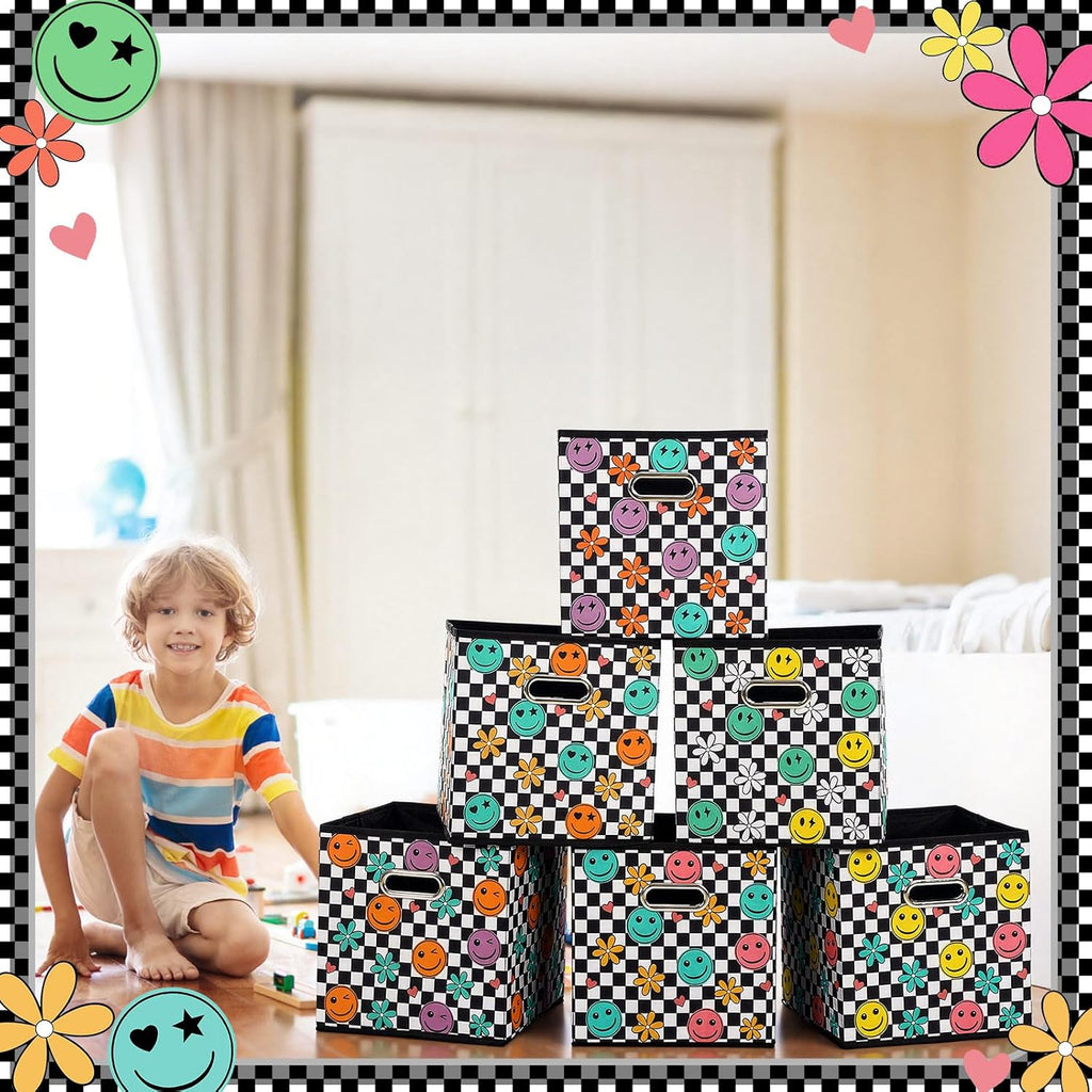 Gerrii 6 Pack 11 Inch Cube Storage Bins for Classroom Foldable Fabric