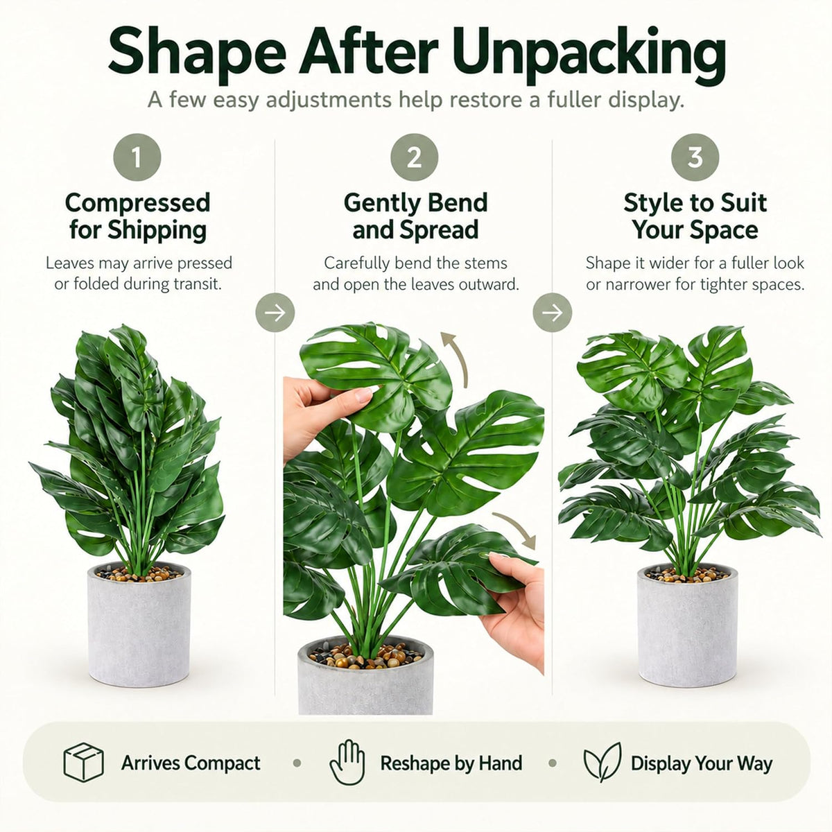2 Pack Artificial Tropical Plants, 16" Fake Plants for Desk Decor