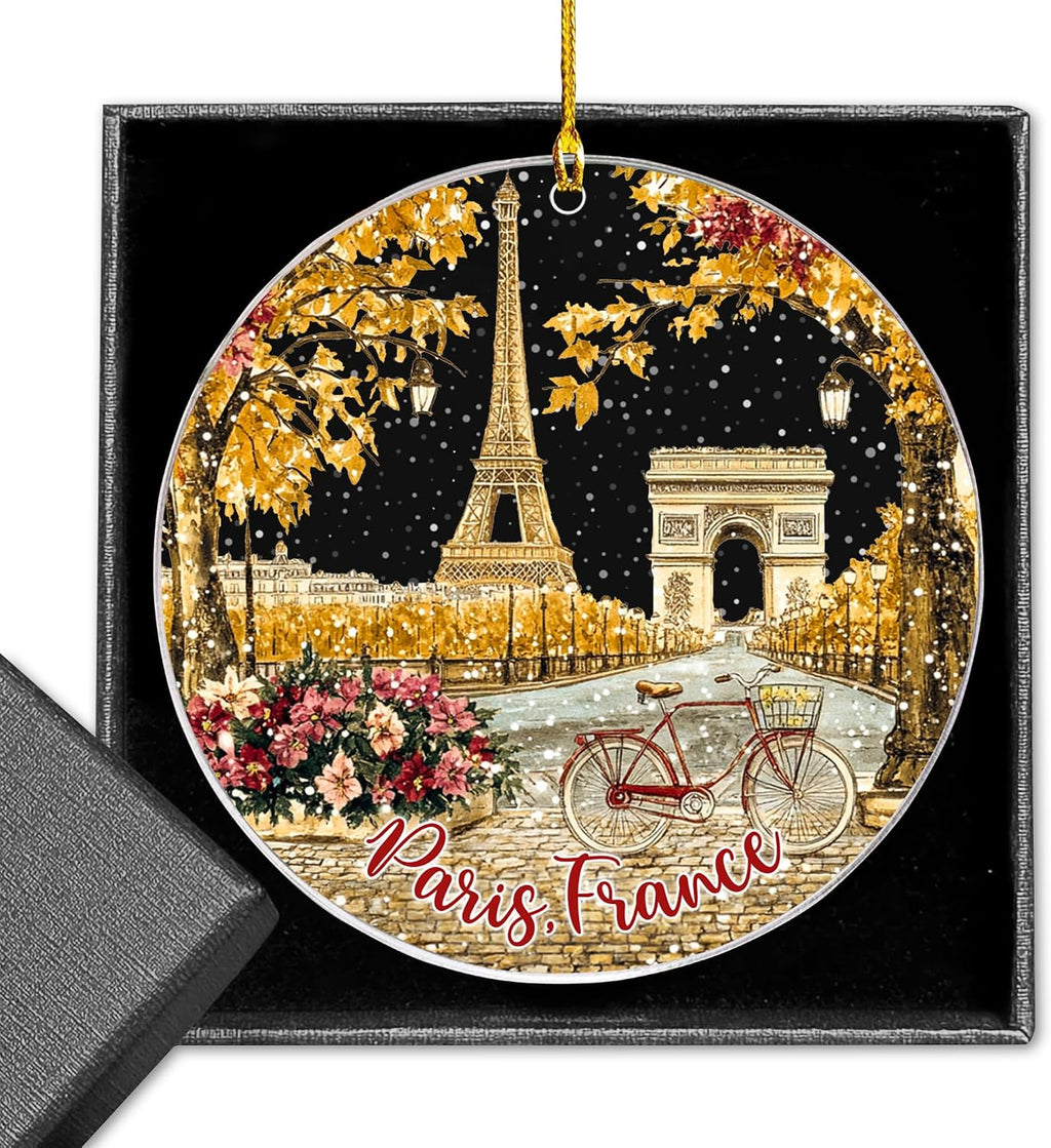 Paris Christmas Acrylic Ornament 2025, Eiffel Ornament, Paris Family Decor, France Christmas Hanging, France Lover Gifts, Gift Exchange Present