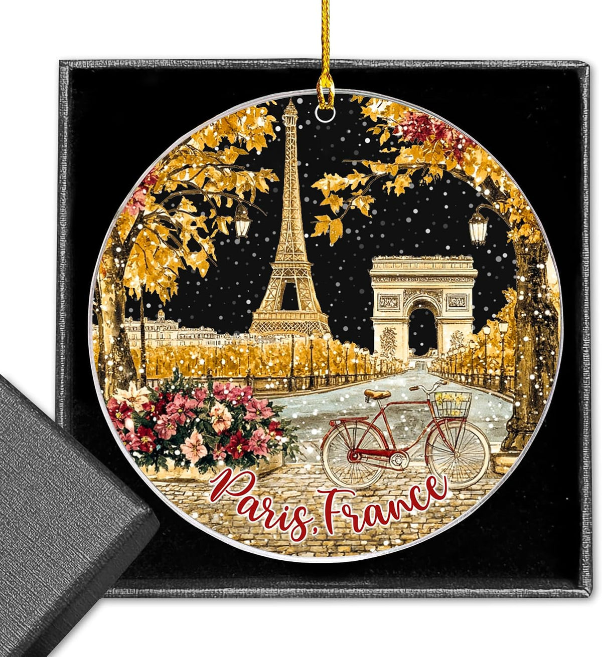 Paris Christmas Acrylic Ornament 2025, Eiffel Ornament, Paris Family Decor, France Christmas Hanging, France Lover Gifts, Gift Exchange Present