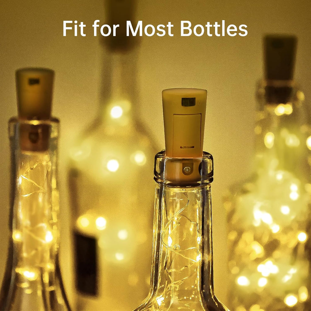 Aluan Wine Bottle Lights with Cork 10Pack 20LED Mini Fairy Christmas Lights