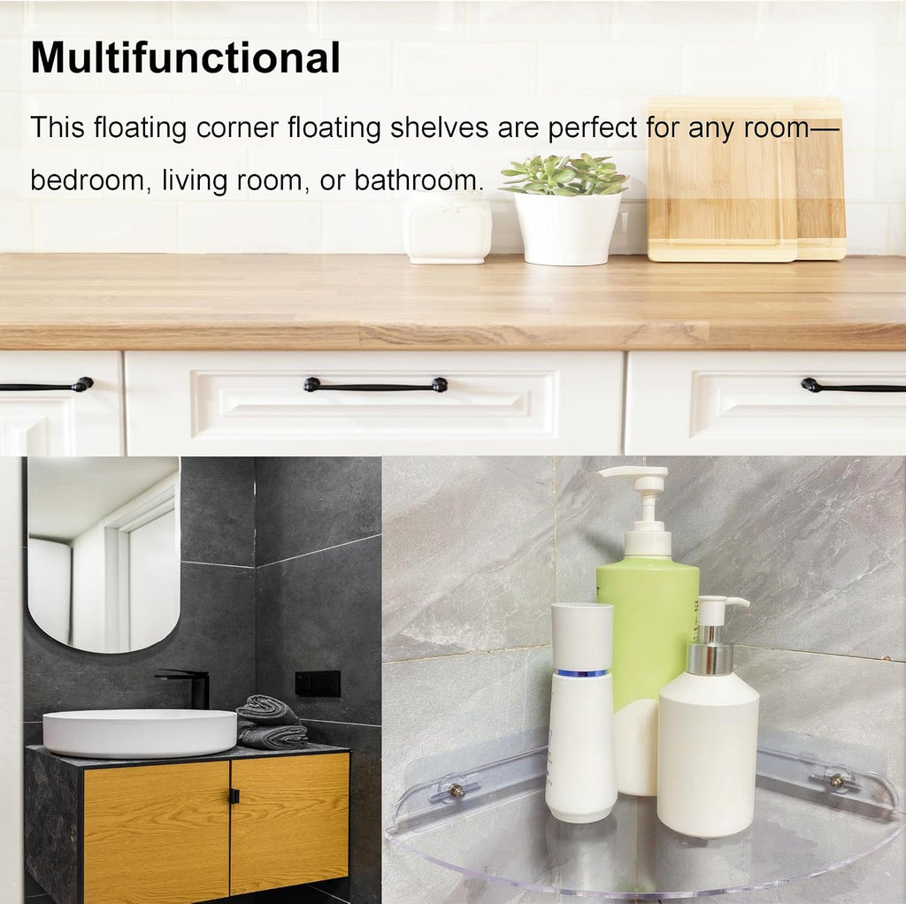 Adhesive Acrylic Corner Shower Caddy 1 Pcs