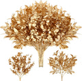 20 Pack Gold Artificial Plants for Christmas Artificial Eucalyptus Leaves